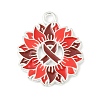 No To Drugs Red Awareness Ribbon Theme Alloy Enamel Pendants LS-ENAM-C026-02D-S-1