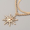 Titanium Alloy Sun Pendant Double Layer Necklaces NJEW-WH0001-38KCG-2