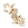 Brass with Clear Cubic Zirconia Charms KK-G474-02G-2
