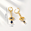 Elegant Brass Pave Cubic Zirconia Eye Leverback Earrings YO2993-4