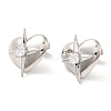 Rack Plating Brass Heart with Star Stud Earrings with Clear Cubic Zirconia Earring for Women EJEW-A101-05P-1