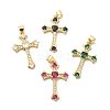 Rack Plating Brass Micro Pave Cubic Zirconia Pendants KK-K165-08G-1