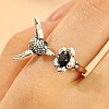 Brass Open Cuff Rings for Women PW-WG4C515-01-4