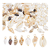 20Pcs Natural Cultured Freshwater Pearl & 60Pcs 6 Styles Natural Mixed Shell Findings Kits PALLOY-PH01891-6