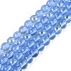 Transparent Electroplate Glass Beads Strands EGLA-Q132-6MM-01A-16-1