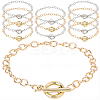 12Pcs 2 Colors Alloy Cable Chain Bracelets for Women Men BJEW-SC0001-60-1