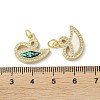 Brass Micro Pave Clear Cubic Zirconia Pendants KK-C045-42G-3