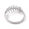 Non-Tarnish 201 Stainless Steel Fishbone Adjustable Ring for Women RJEW-K238-12P-2