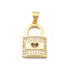 Brass Micro Pave Clear Cubic Zirconia Pendants KK-A221-10G-1