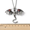 Alloy Enamel Dragon Pendant Necklaces LS-NJEW-V005-01AS-02-3