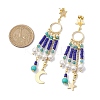Glass Seed Beads & Shell Pearl Chandelier Earrings EJEW-TA00488-3