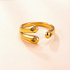 Irregular 304 Stainless Steel Cuff Open Rings for Women WG10E64-01-1