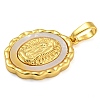 Brass Pendants with Shell and Jump Ring KK-D534-03G-01-2