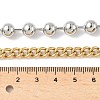 304 Stainless Steel Half Ball Chain & Twisted Chain Necklaces with OT Buckles NJEW-V010-03GP-2