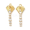 Brass Micro Pave Clear Cubic Zirconia Pendants KK-P342-13G-1