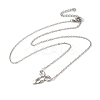 Non-Tarnish 304 Stainless Steel Cable Chain Bowknot Pendant Necklaces NJEW-Z041-03P-02-2