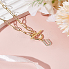 1Pc 304 Stainless Steel Chain & Brass Micro Pave Cubic Zirconia Letter Pendant Necklaces NJEW-LP0001-36U-G-3