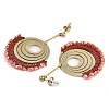 Real 14K Gold Plated 304 Stainless Steel Boho Stud Earrings EJEW-K294-05G-01-2