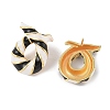 Brass with Enamel Twist Stud Earrings for Women EJEW-Q389-02G-02-2