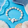 3 Pcs Synthetic Turquoise & Wood & Glass Beaded Stretch Bracelets for Boys Girls BJEW-JB11129-4