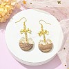 Resin & Walnut Wood Dangle Earrings EJEW-JE05507-03-3