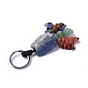 Natural Lapis Lazuli Nugget with Mixed Gemstone Chips Tassel Keychains KEYC-P012-02P-05-3