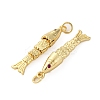 Rack Plating Brass Micro Pave Cubic Zirconia Pendants KK-M309-38I-G-2