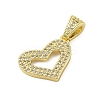 Rack Plating Brass Micro Pave Cubic Zirconia Pendants KK-Z074-47G-2