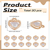 20Pcs Alloy Pendants ZIRC-LP0001-10G-2