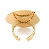 Irregular Round 304 Stainless Steel Open Cuff Rings for Women RJEW-S410-03G-02-3