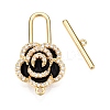 Brass Micro Pave Clear Cubic Zirconia Toggle Clasps KK-N254-143G-B-1