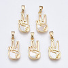Brass with Natural Sea Shell Pendants KK-Q277-022-NF-1