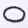 Natural Lapis Lazuli Beaded Stretch Bracelets X-BJEW-F202-04-1
