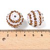Striped Resin Rhinestone Beads OACR-A037-01E-3