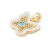 Brass Micro Pave Cubic Zirconia Pendants KK-Q030-01C-G-2