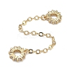 Brass Micro Pave Clear Cubic Zirconia European Beads KK-G557-18G-1
