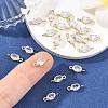 SHEGRACE Brass Pave Cubic Zirconia Oval Connector Charms XGRQ2O873-437A-P-5