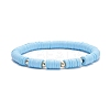 5Pcs 5 Style Polymer Clay Heishi Beaded Stretch Bracelets Set BJEW-JB07540-02-9