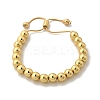 Rack Plating Brass Round Beaded Slider Bracelet for Women BJEW-B066-01A-01-5