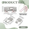 6 Pairs Zinc Alloy Rhinestone Snap Lock Clasps FIND-FG0005-21P-2