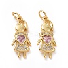Brass Cubic Zirconia Pendants ZIRC-I062-01G-1