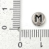 925 Sterling Silver Flat Round with Letter Beads STER-G044-01AS-M-3