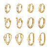 6Pairs 6 Styles Cubic Zirconia Hoop Earrings EJEW-YS0001-02-1