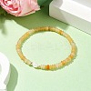 Natural Yellow Agate Rondelle & Pearl Beaded Stretch Bracelets BJEW-JB09918-06-2