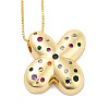 Brass Micro Pave Cubic Zirconia Letter Pendant Necklaces LS-KK-Z069-01G-X-1