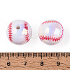 Sports UV Plating Opaque Acrylic Beads PACR-N016-03A-3