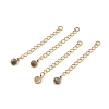 Ion Plating(IP) 316 Surgical Stainless Steel Curb Chain Extender with Natural Labradorite Round Charm STAS-A097-01G-11-1