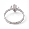 Non-Tarnish 201 Stainless Steel Cactus Adjustable Ring for Women RJEW-K238-03P-2
