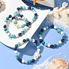 Summer Beach Turtle/Starfish Dyed Synthetic Turquoise Bracelets BJEW-JB10896-2