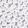 White Opaque Acrylic Beads PACR-YW0001-04B-5